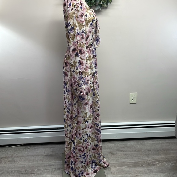LC Lauren Conrad Runway Sheer Floral Long Sleeve Maxi Dress 4 - Picture 7 of 16